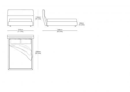 Letto rete fissa QS (materasso 1530 x 2020 mm)
